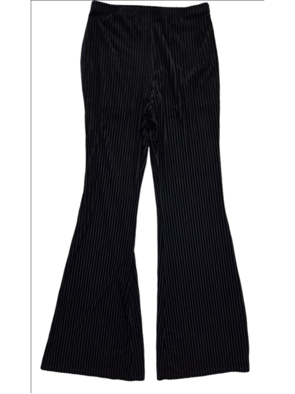 Women's FOREVER 21 Black Striped Flare & Wide Leg Pants M